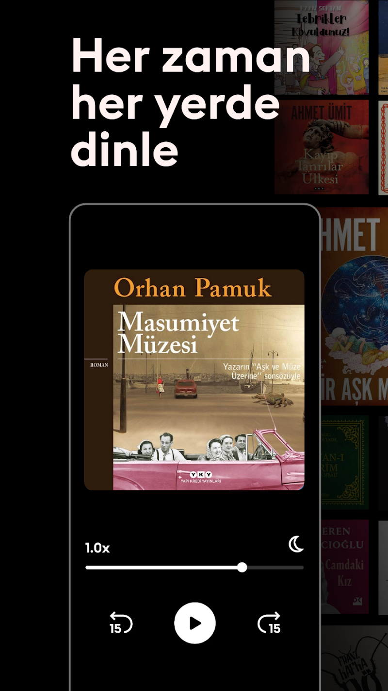 Storytel: Sesli kitap, e-kitap uygulama kitaplık ekranı