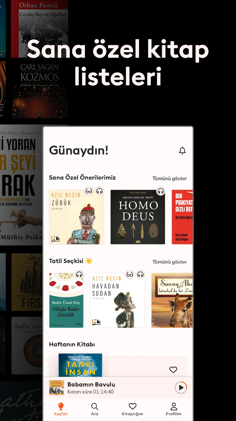 Storytel: Sesli kitap, e-kitap sesli kitap oynatıcı ekranı