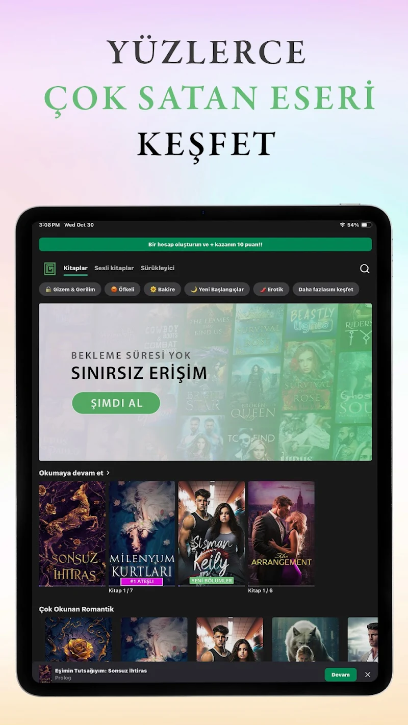 GALATEA: Etkileyici Kitaplar APK uygulama yükleme ekranı
