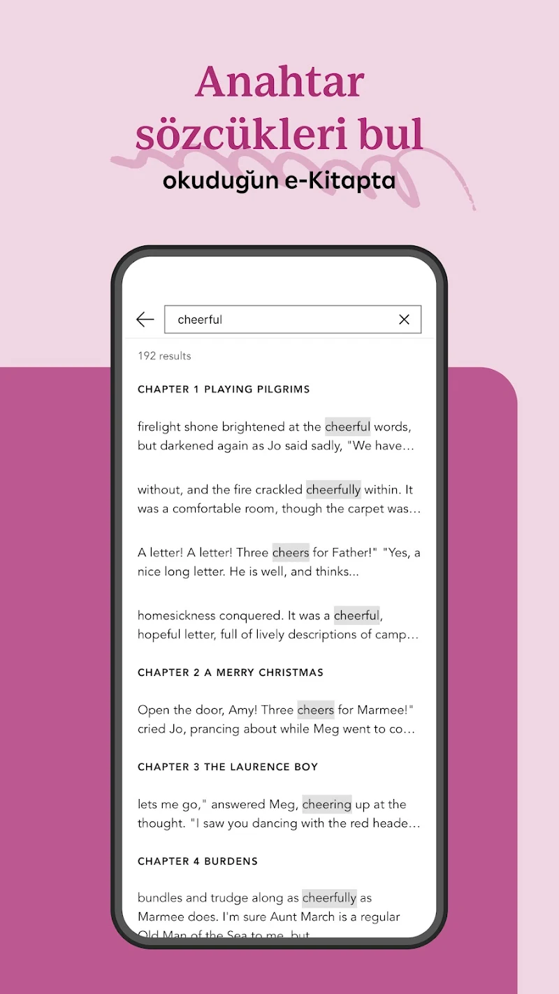 Kobo Books Okuma Uygulaması ayarlar menüsü