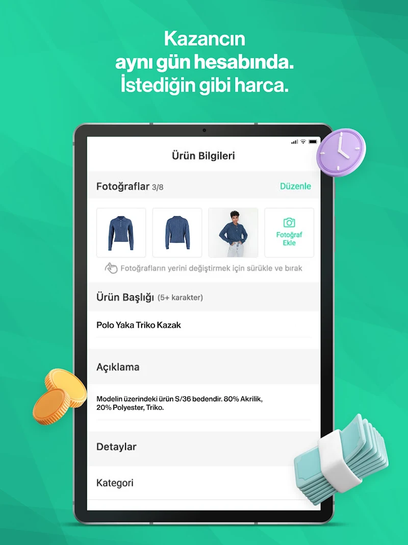 Dolap - İkinci El Alışveriş uygulama ayarları ekranı