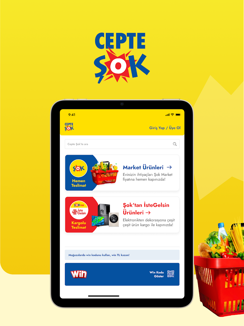 Cepte Şok Android QR ödeme ekranı