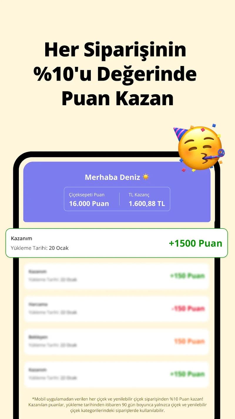 Çiçeksepeti - Çiçek & Hediye kullanıcı hesap ayarları