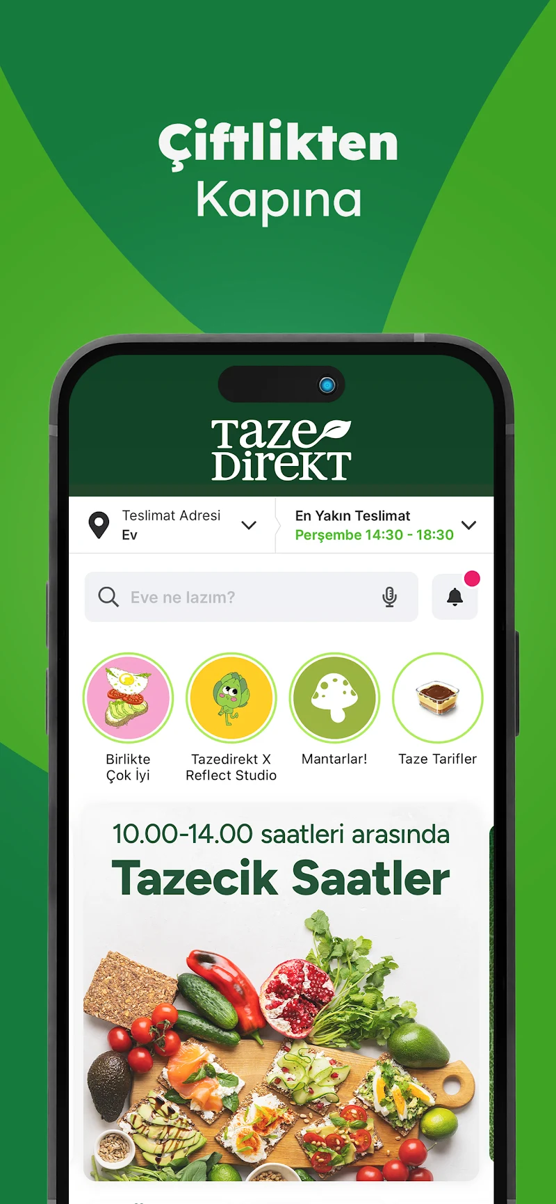 Migros - Market & Yemek ürün kategorileri ekranı