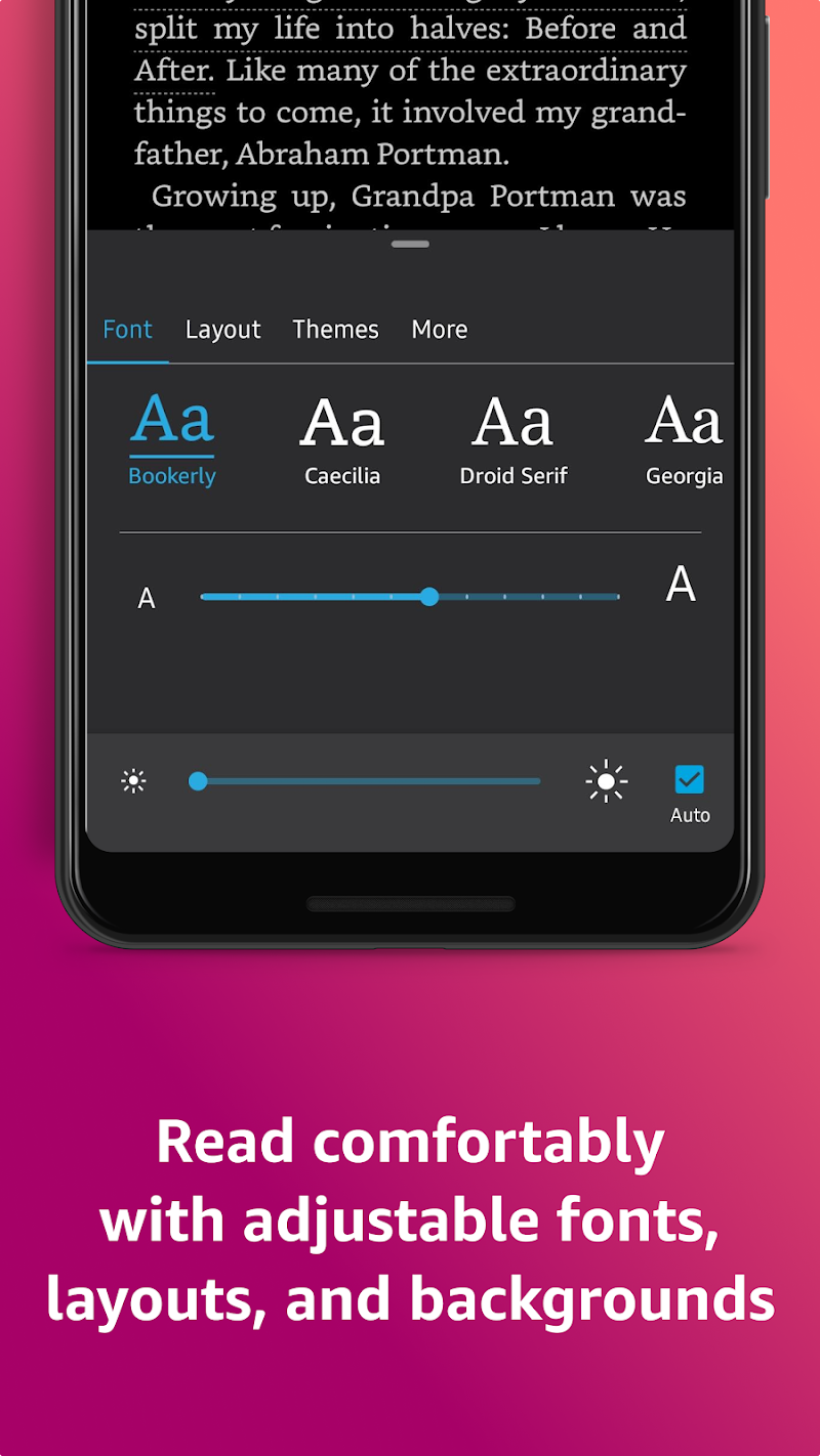Amazon Kindle: Reading App gece okuma modu