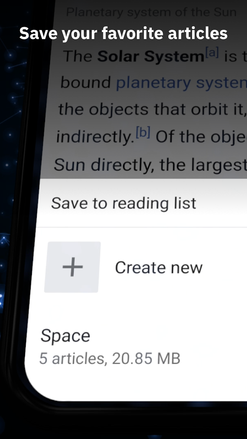 Wikipedia APK ana ekran görüntüsü