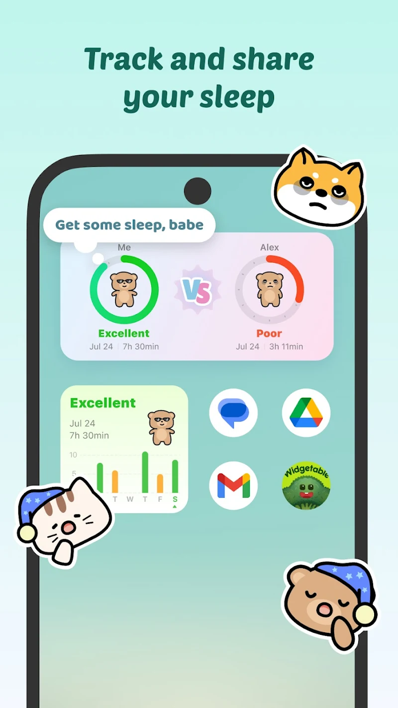 Widgetable: Besties & Couples ücretsiz indir ana widget ekranı