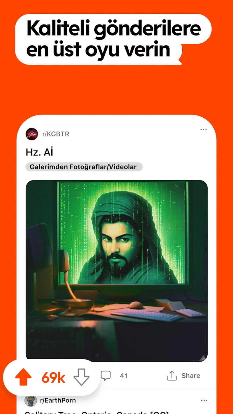 Reddit gönderi oluşturma ekranı