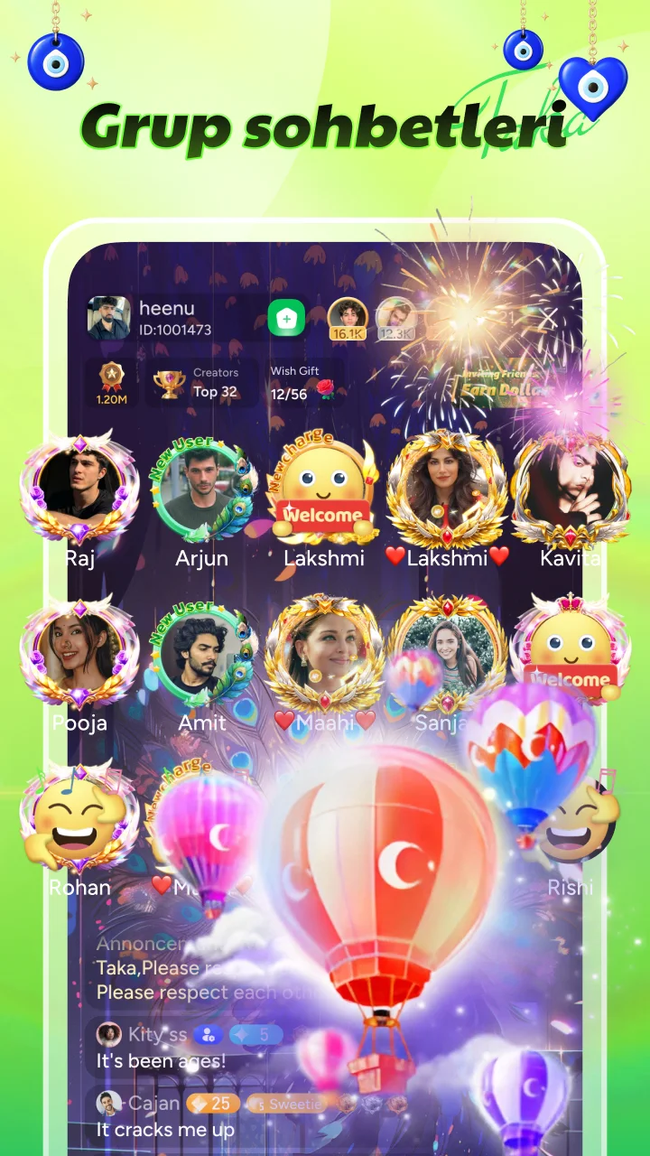Taka - Sohbet, Canlı, Oyun özel hediye efektleri