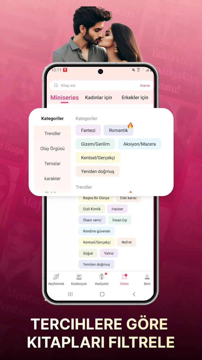 NovelaGo - Roman & Kitap Oku APK hikaye arama ekranı