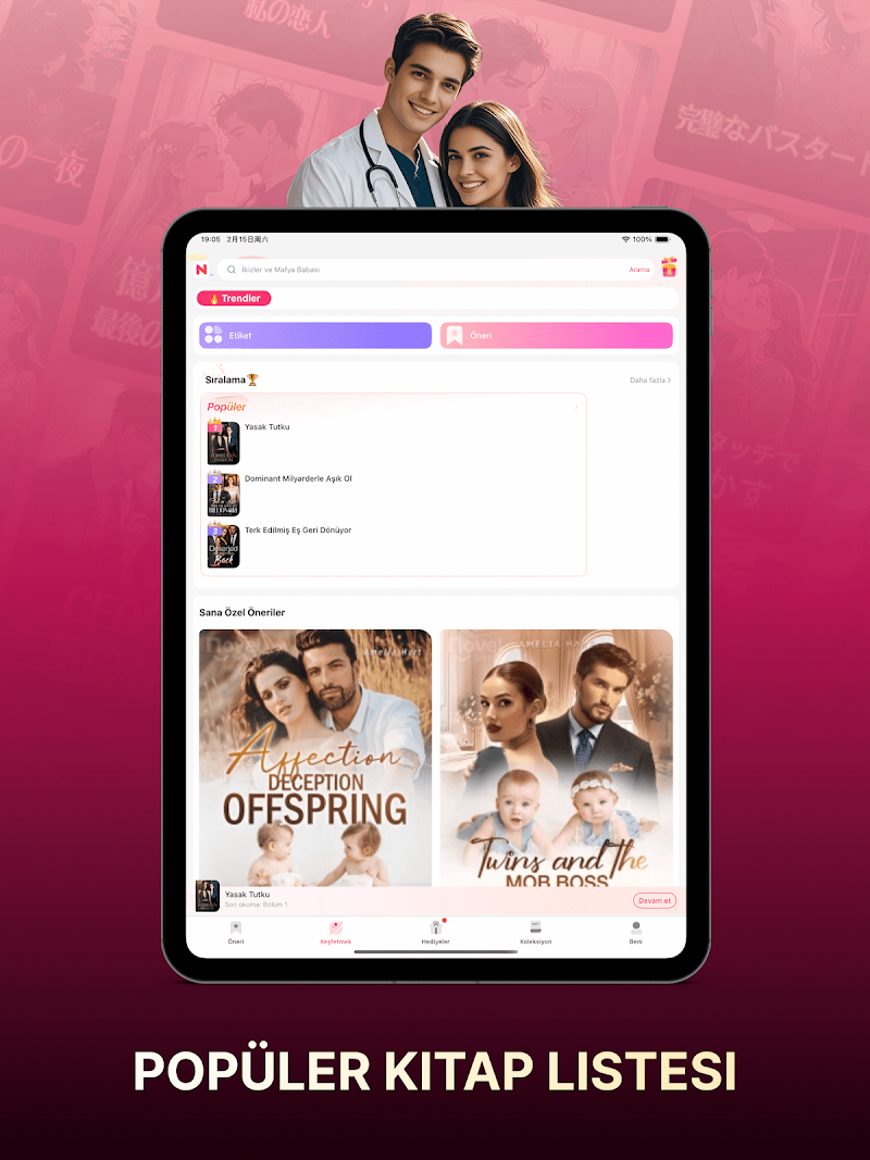 NovelaGo - Roman & Kitap Oku APK alternatif kitaplar önerisi ekranı