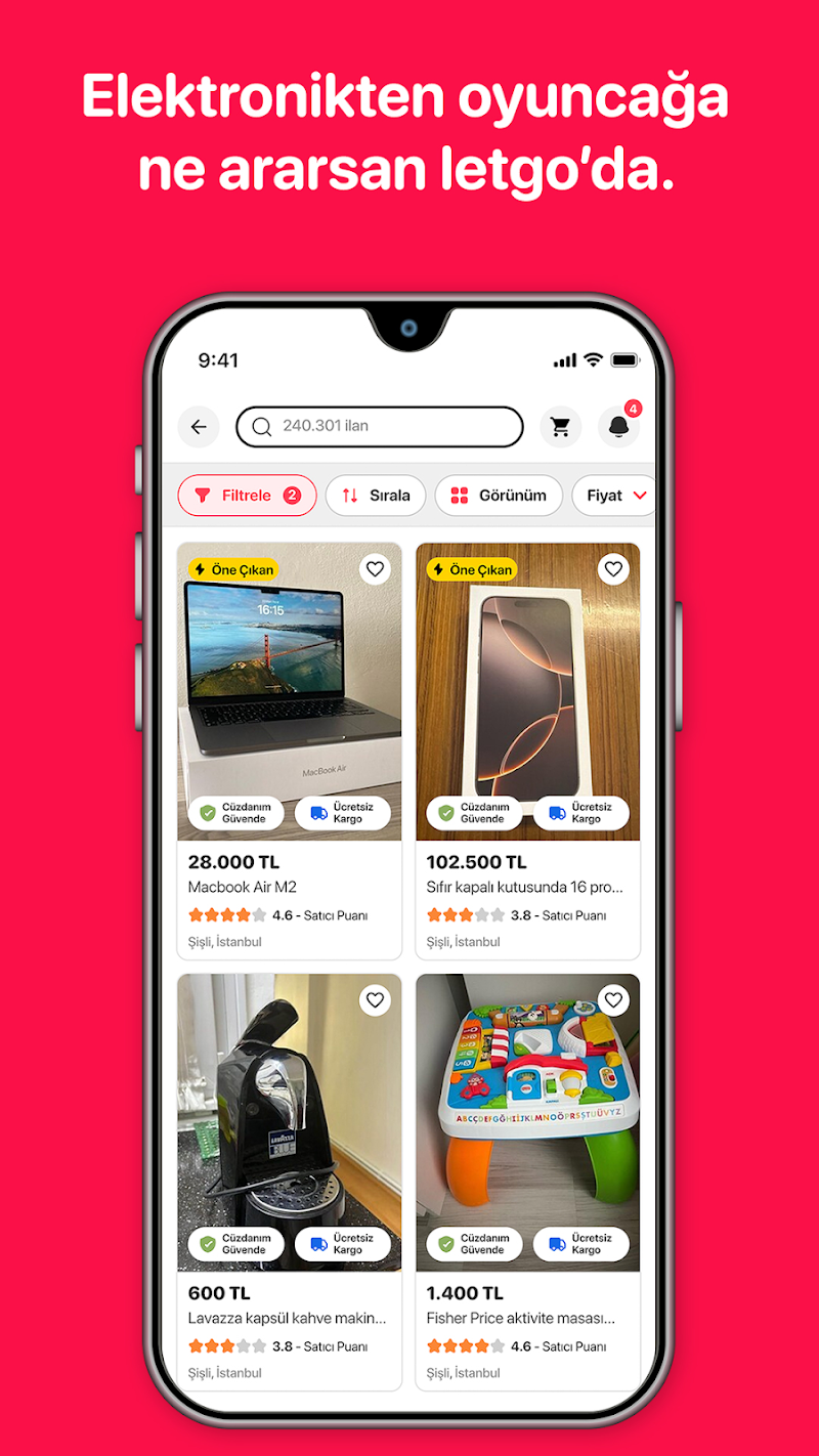 letgo: İkinci El Al ve Sat güvenli ödeme ekranı