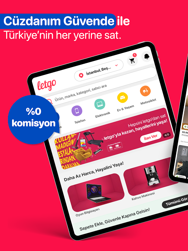 letgo: İkinci El Al ve Sat ayarlar menüsü