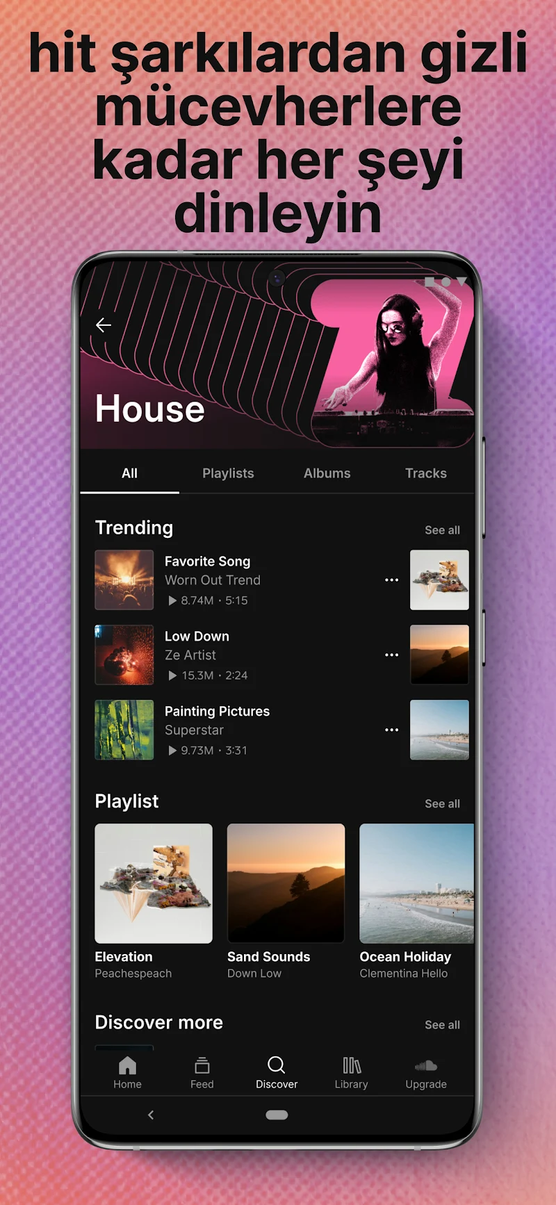 SoundCloud: müzik & audio uygulama ayarları ekranı