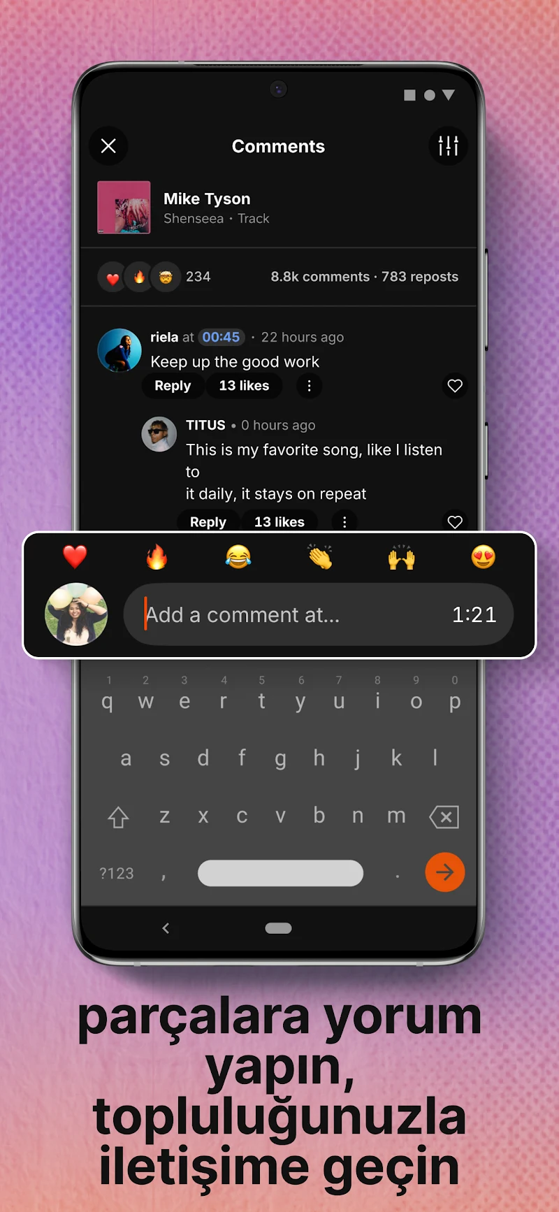 SoundCloud: müzik & audio Android müzik oynatma ekranı