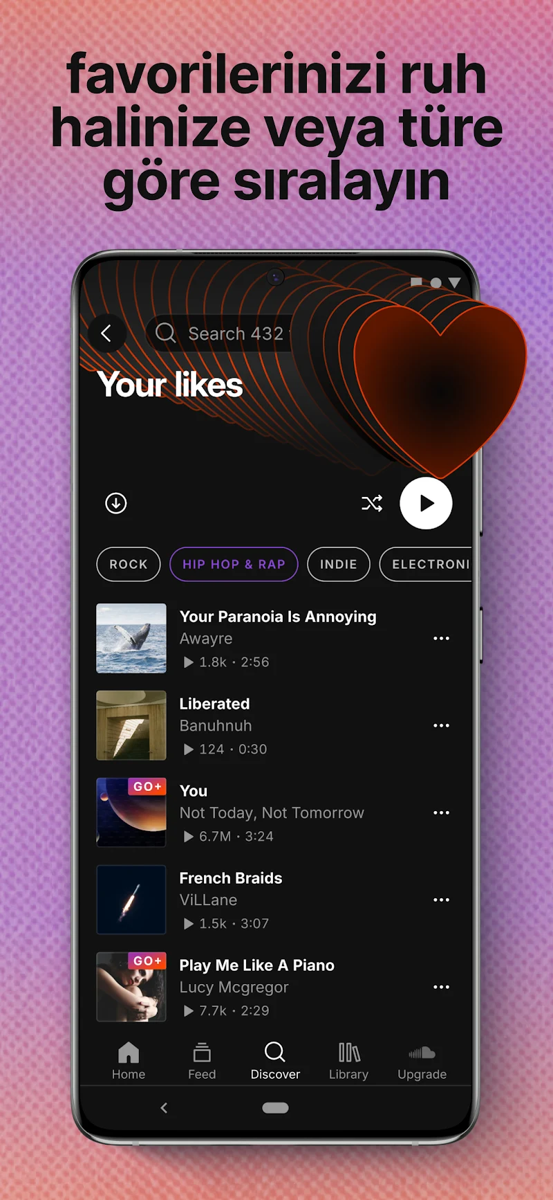 SoundCloud: müzik & audio güncel sürüm özellikleri ekranı