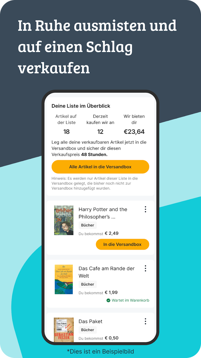 rebuy - Kaufen & Verkaufen ikinci el kitap satışı ekranı