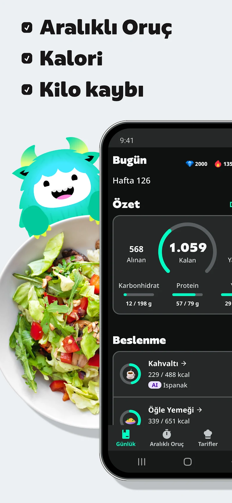 Yazio: AI Kalori Hesaplama APK ana ekran görüntüsü
