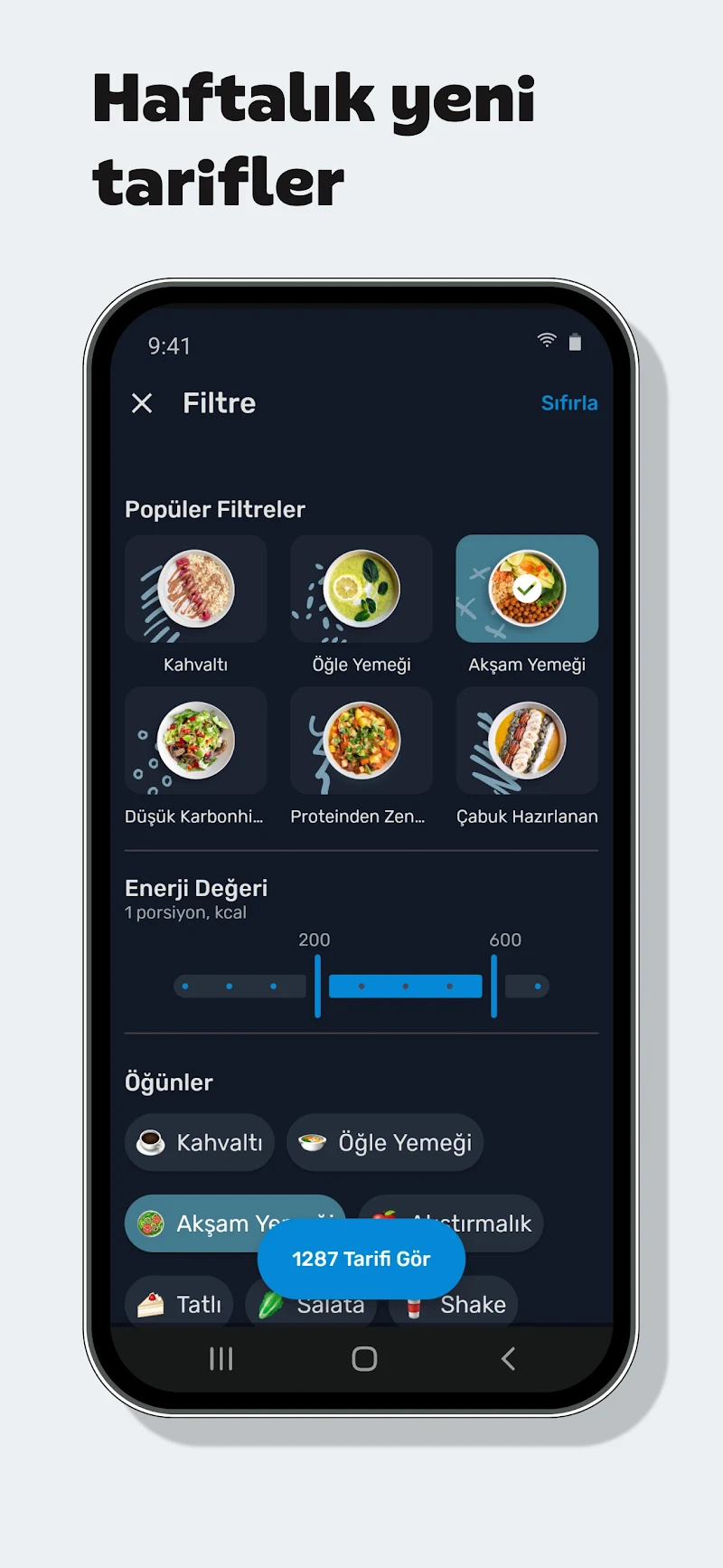 Yazio: AI Kalori Hesaplama son sürüm grafik ve analiz ekranı