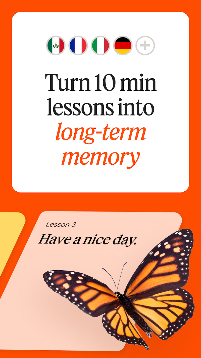 Babbel - Learn Languages ders seçimi ekranı