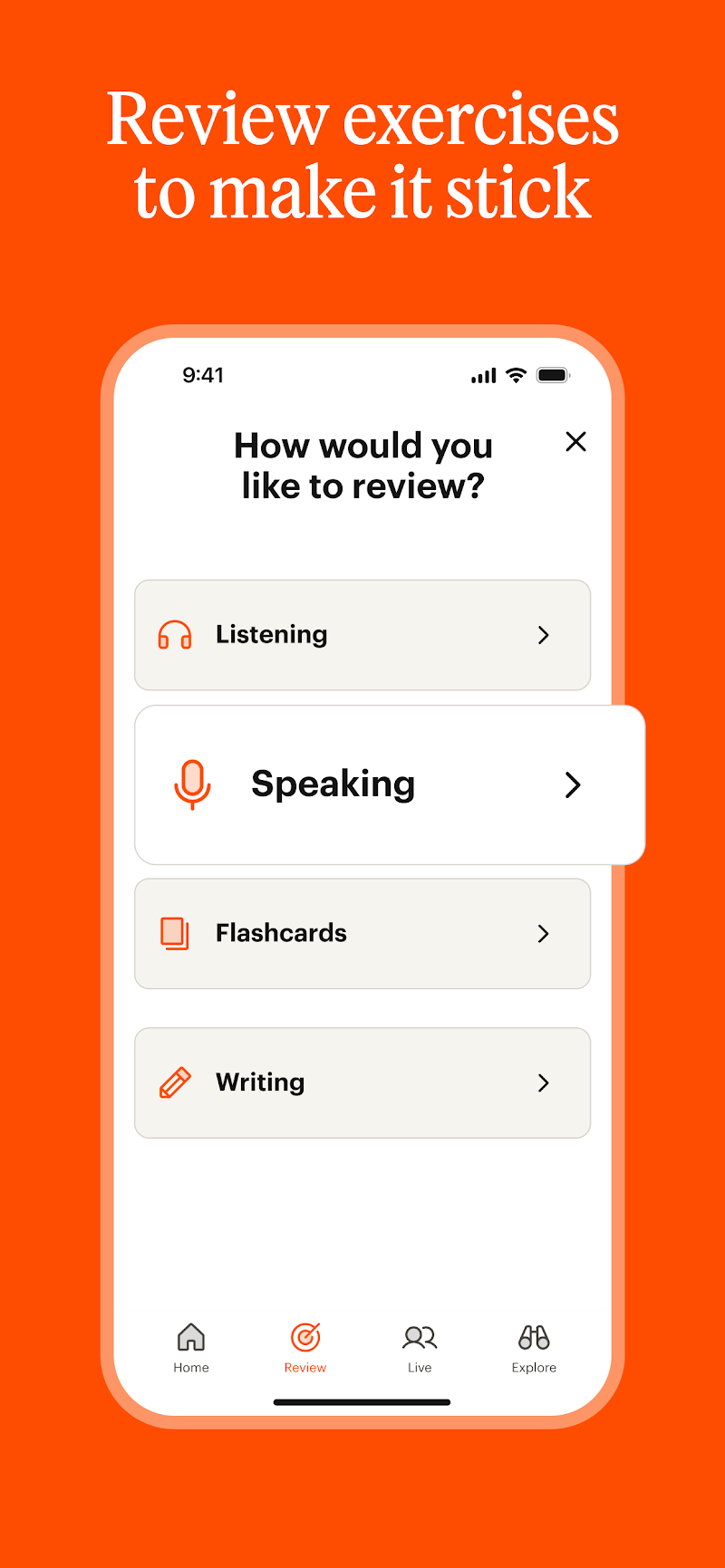Babbel - Learn Languages konuşma pratik ekranı