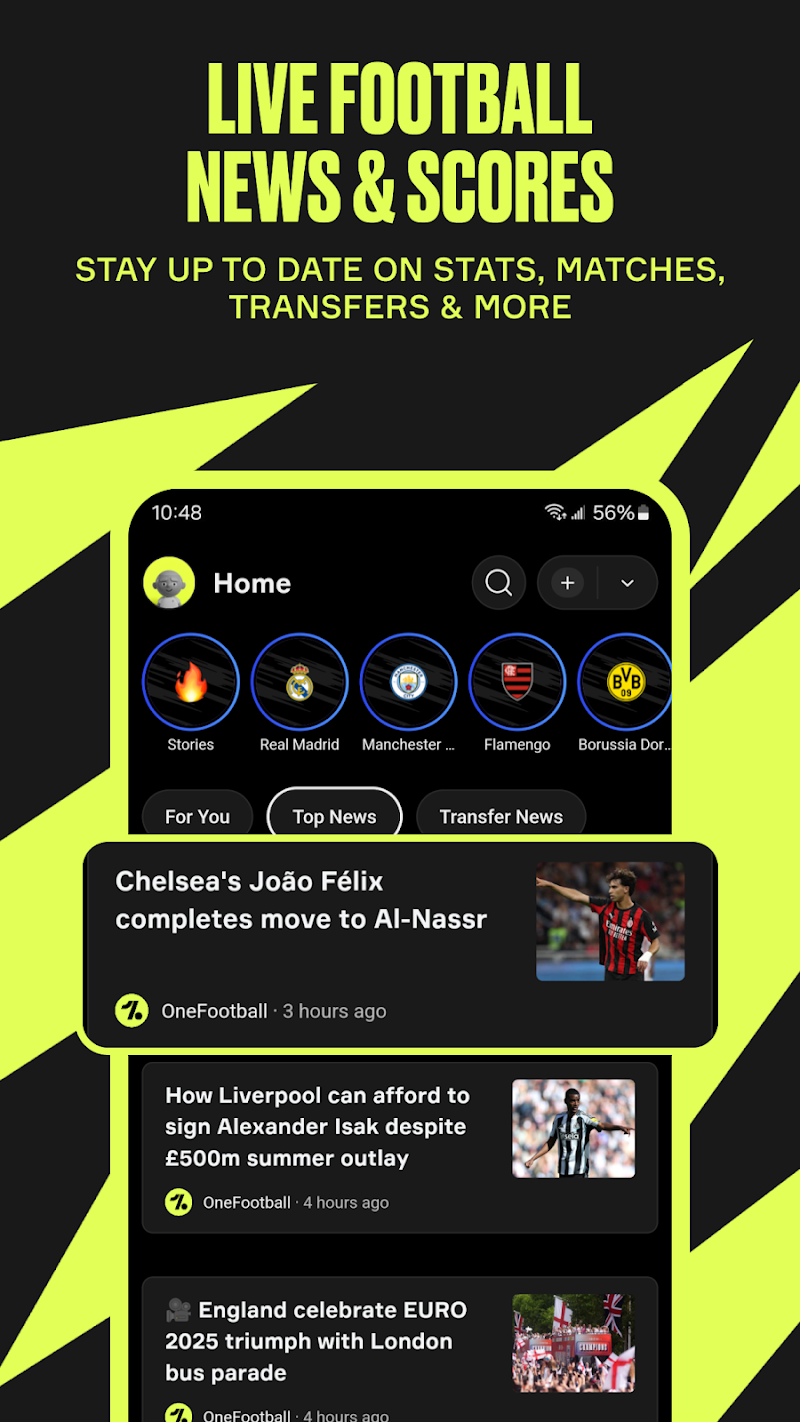 OneFootball: Football Scores APK ana ekran görüntüsü