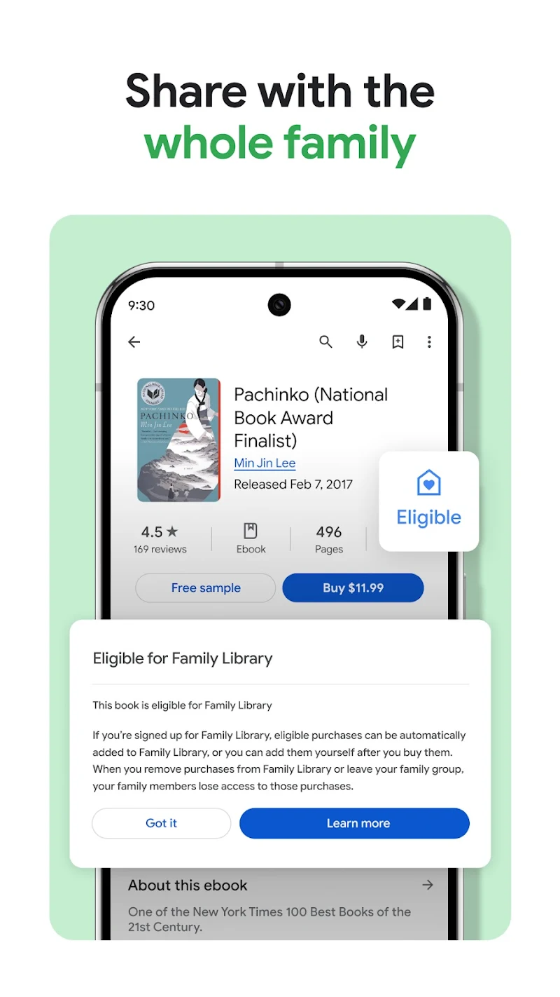 Google Play Kitaplar son sürüm özellikleri ekranı