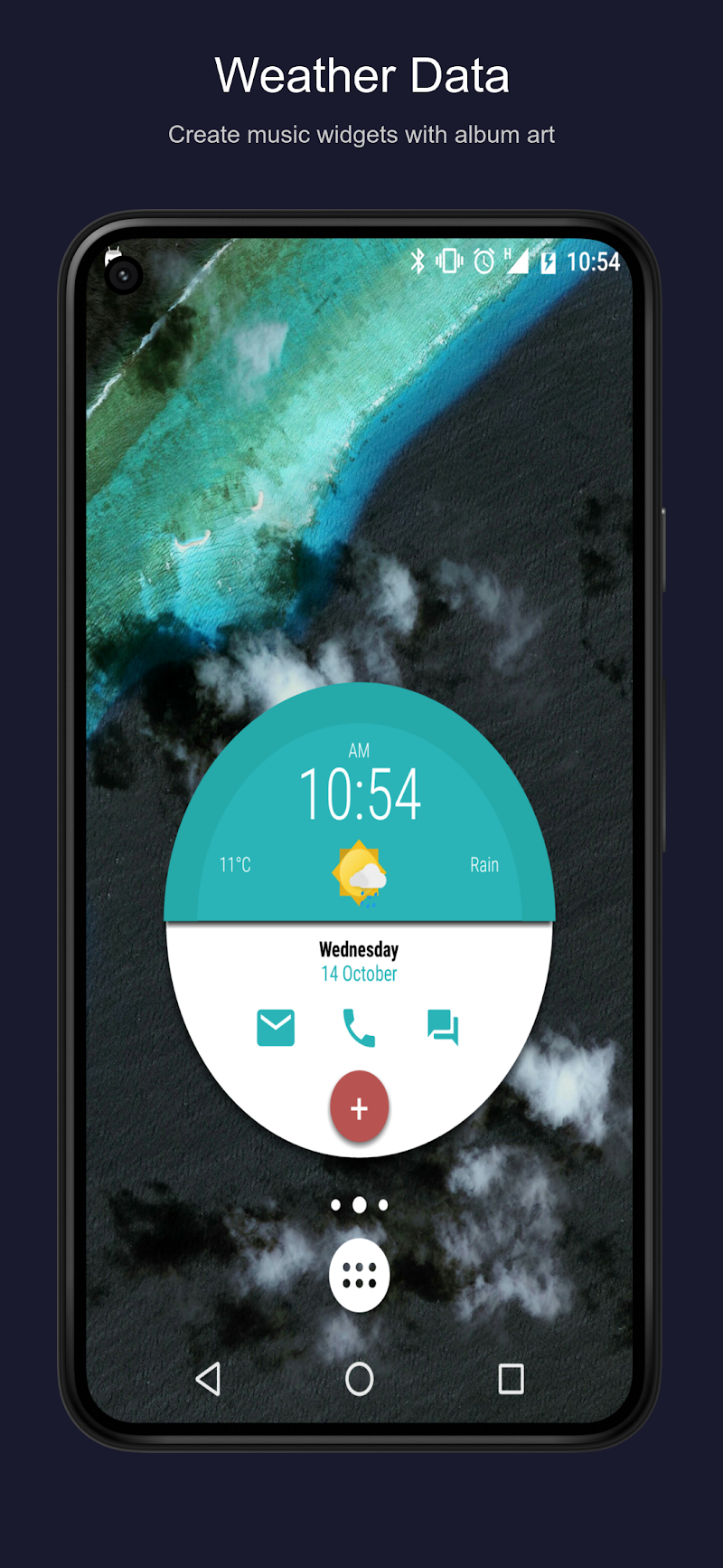 KWGT Kustom Widget Maker widget editörü arayüzü