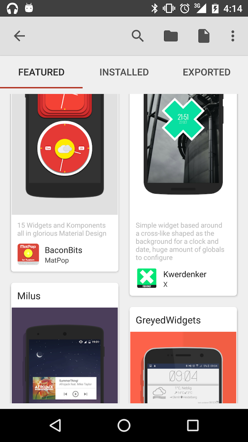 KWGT Kustom Widget Maker güncelleme bildirimi