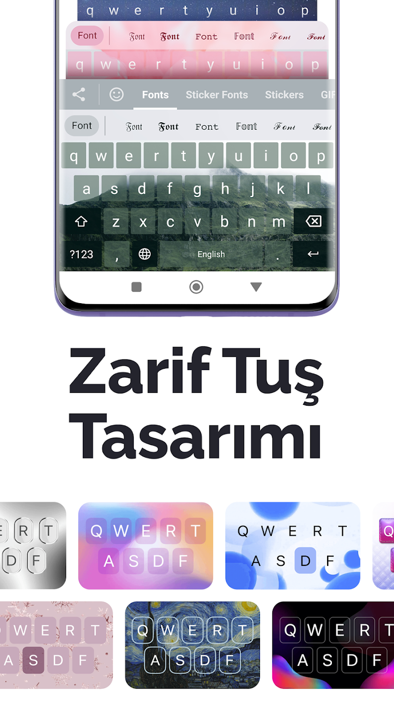 Fonts Art - Yazı Tipi Klavye uygulama ayarları ekranı