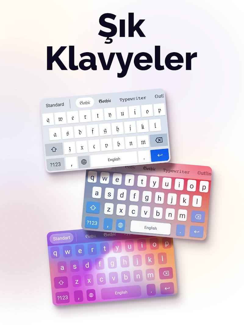 Fonts Art - Yazı Tipi Klavye renkli widget ekran görüntüsü