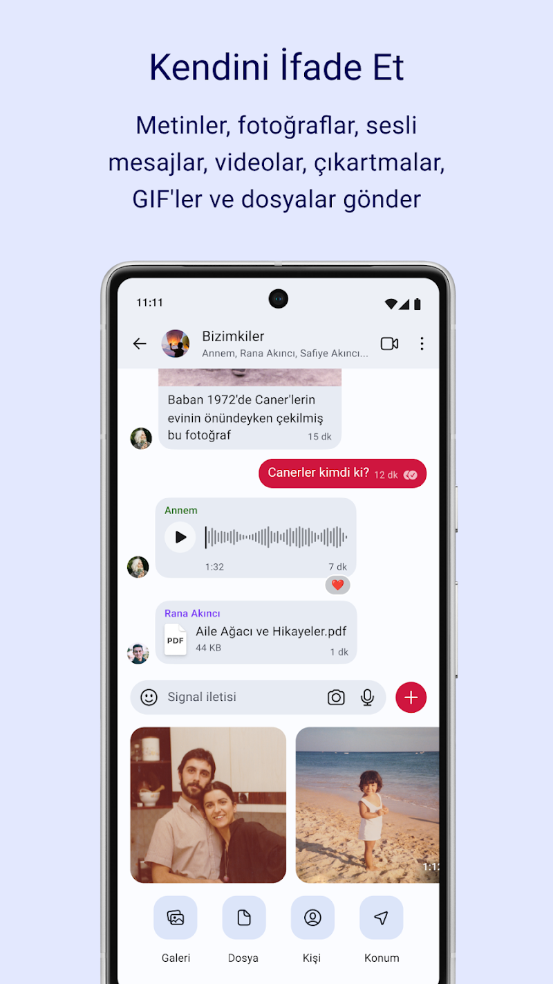 Signal - Gizli Mesajlaşma grup sohbet yönetimi ekranı