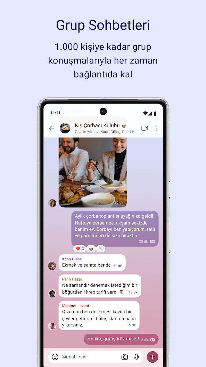 Signal - Gizli Mesajlaşma mesaj gönderme ekranı