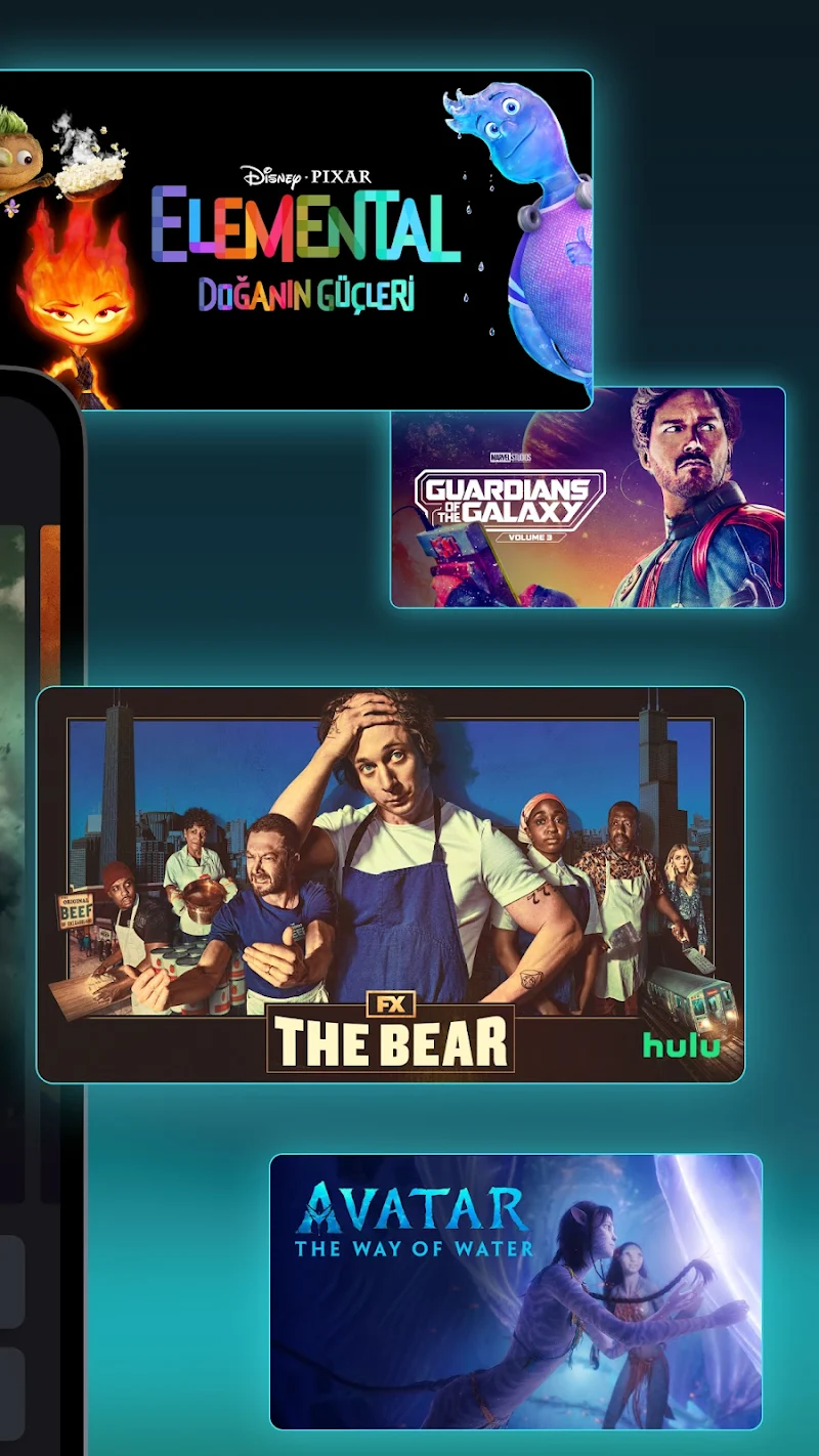 Disney+ uygulama içerik listesi