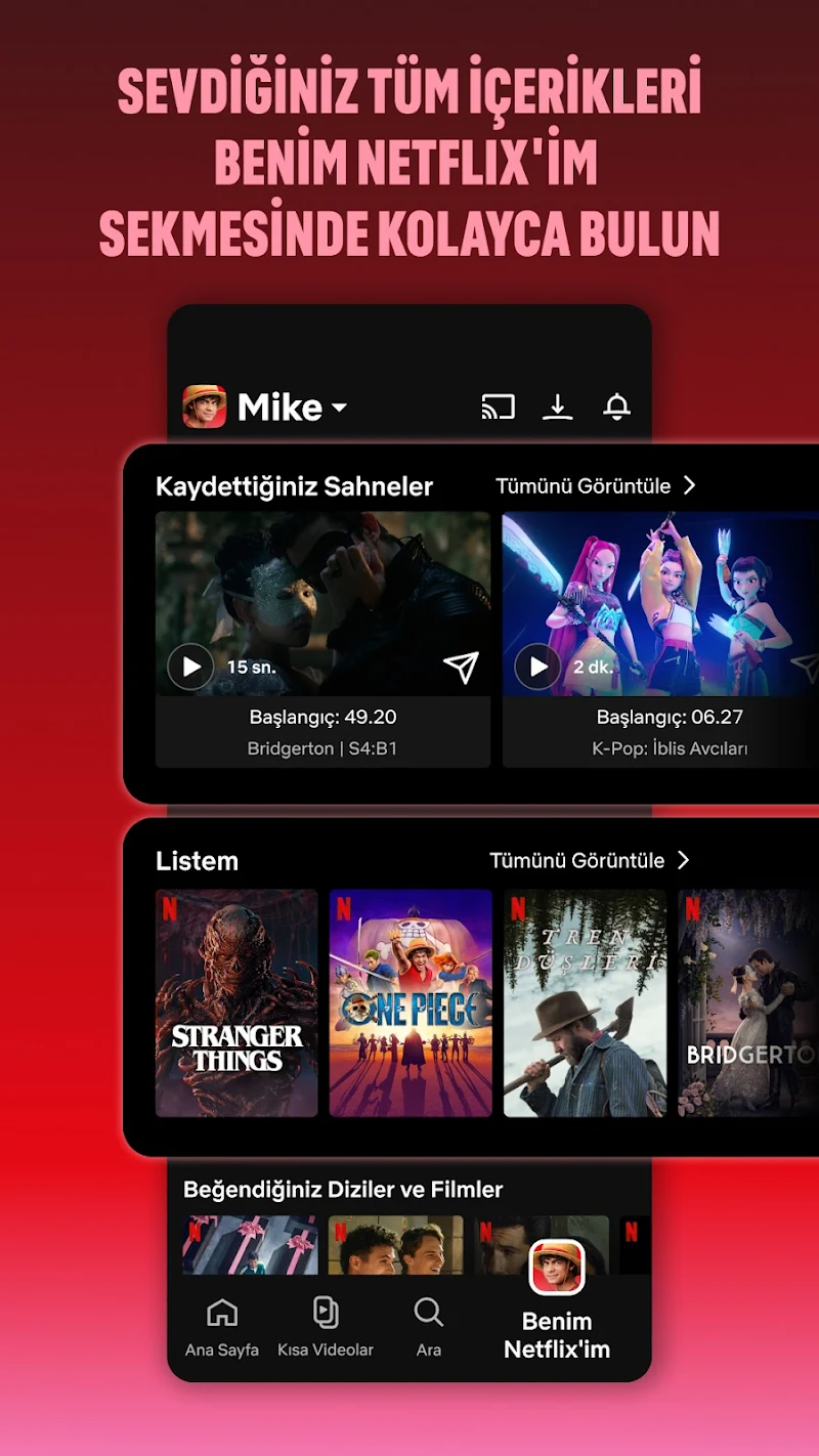 Netflix Android film oynatma ekranı