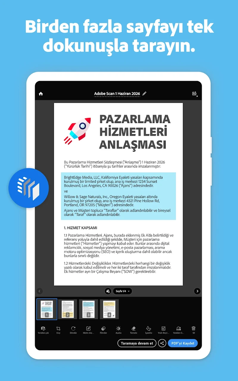 Adobe Scan: Belge Tarama 2026 güncelleme bildirimi