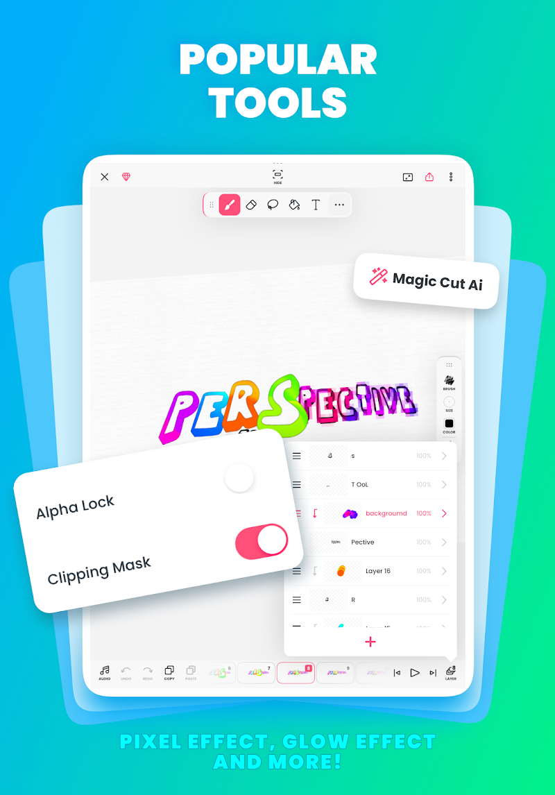 FlipaClip: Draw 2D Animation gelişmiş fırça seçenekleri
