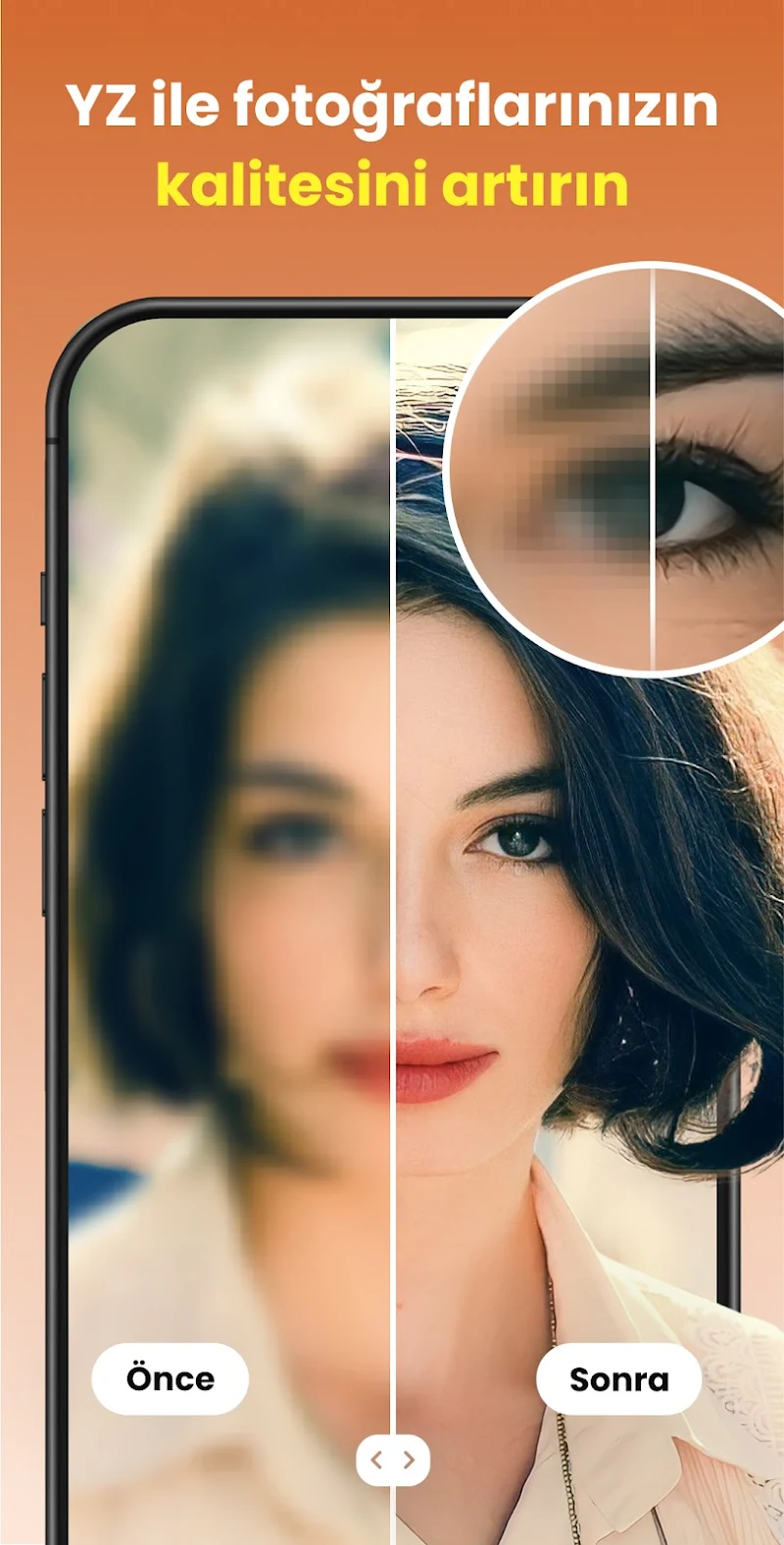 Fotoğraf Netleştirici: Enhance yüz tanıma özelliği örneği