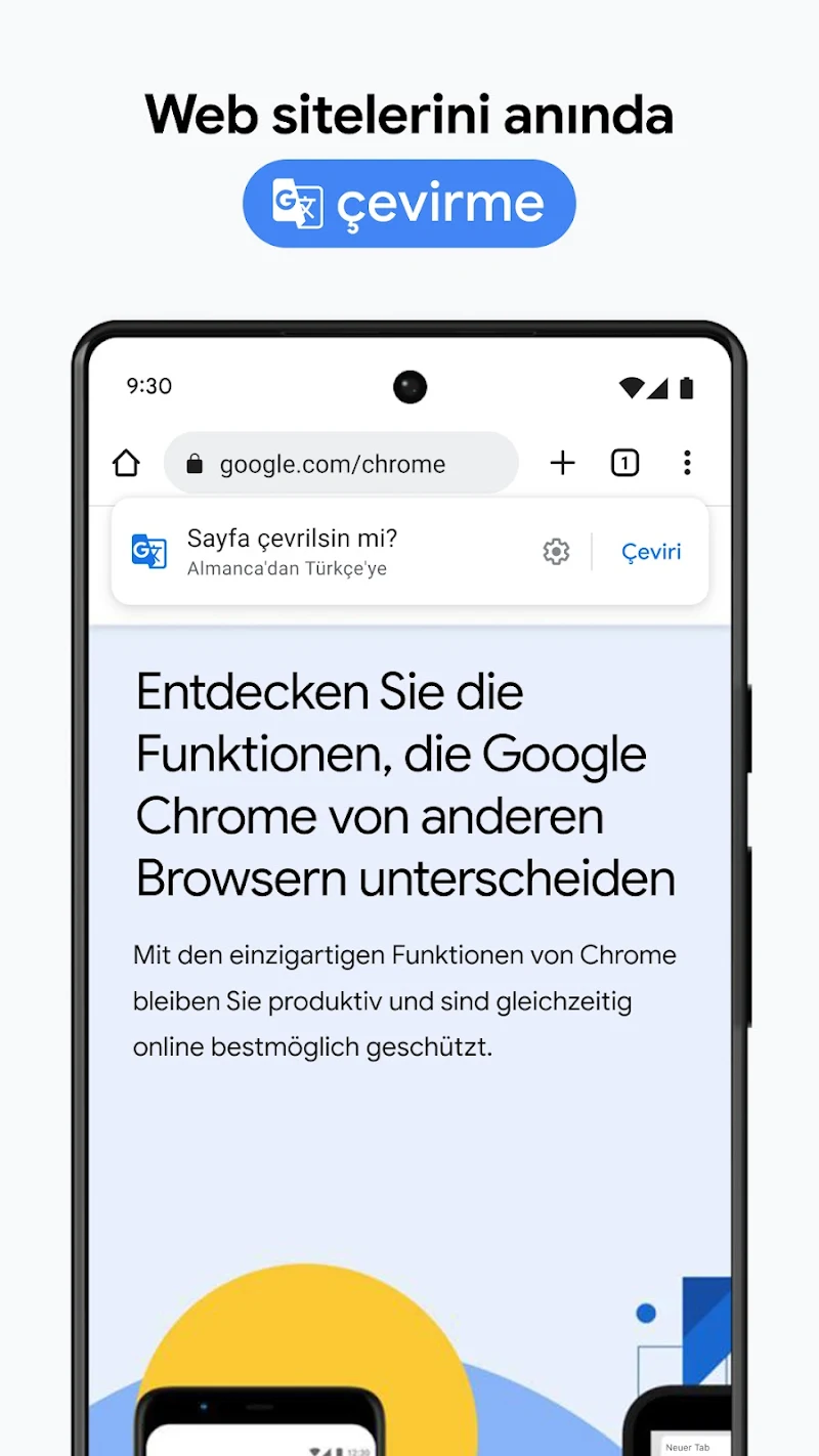 Google Chrome indir butonu ekranı