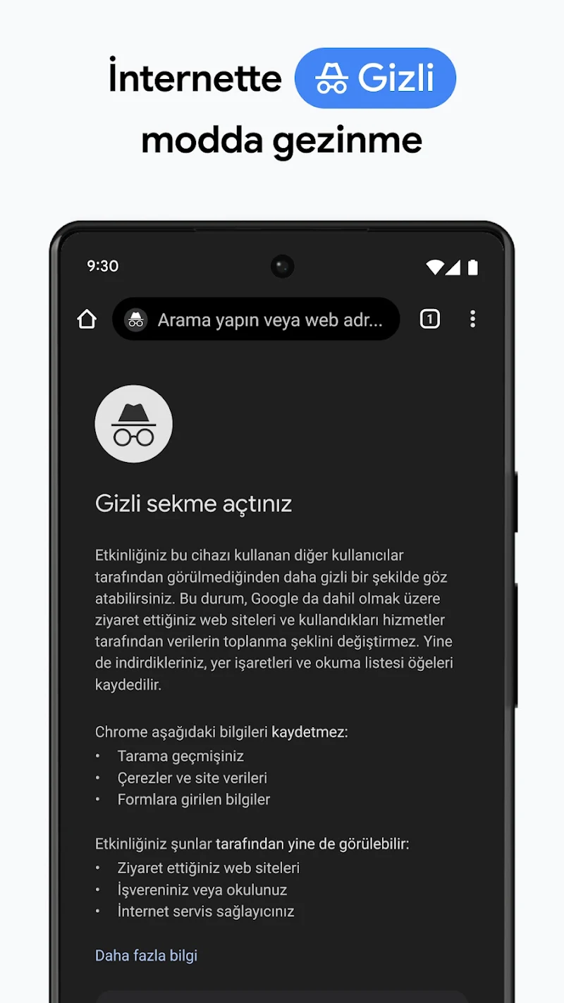 Google Chrome güvenlik ayarları ekranı