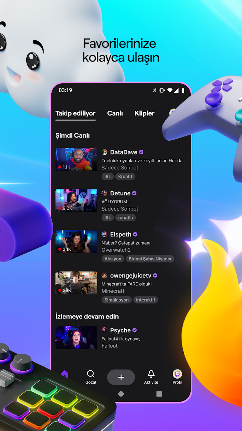 Twitch: Canlı Yayın uygulama giriş ekranı