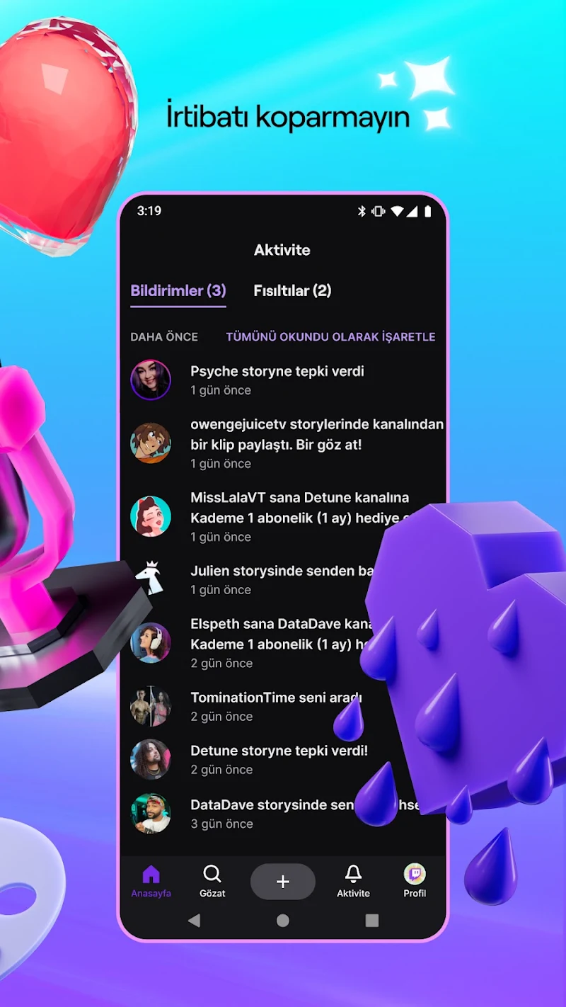 Twitch: Canlı Yayın abonelik yönetimi ekranı