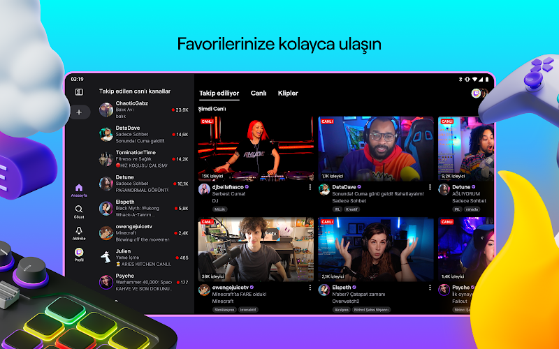 Twitch: Canlı Yayın güncelleme bildirim ekranı