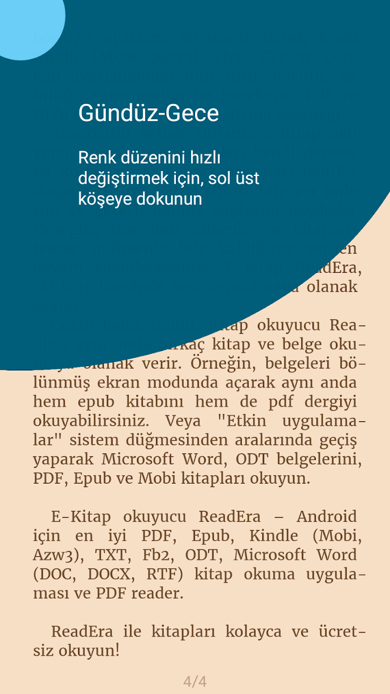 ReadEra kitap okuyucu pdf epub MOBI dosya desteği