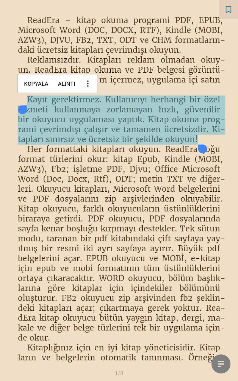 ReadEra kitap okuyucu pdf epub güncelleme bildirimi