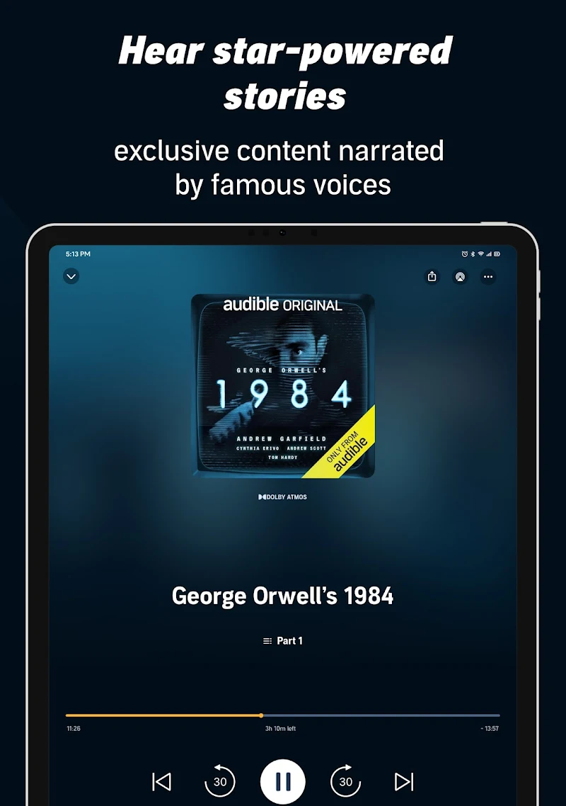 Audible uygulama ayarları ekranı