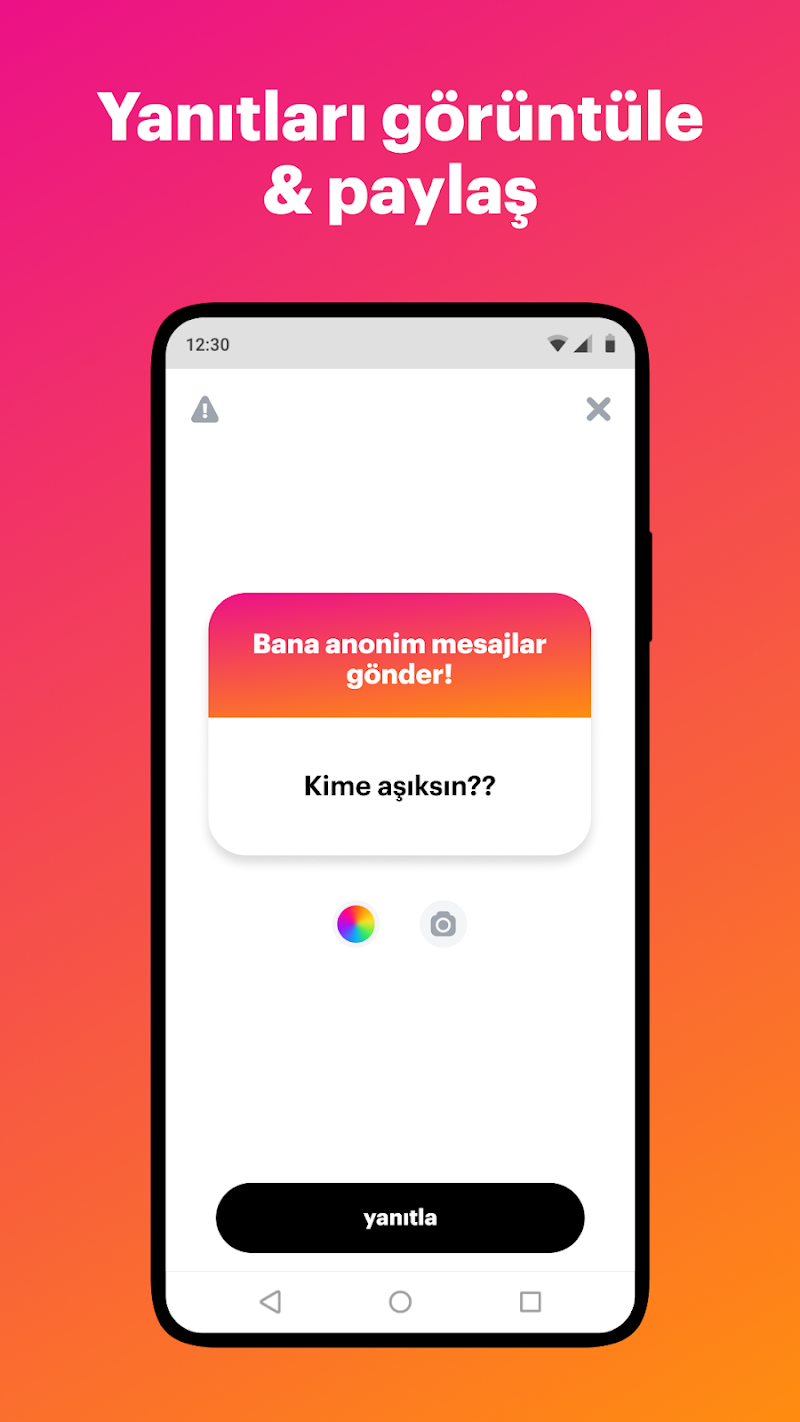 NGL - anonim s&c Android mesaj kutusu görünümü