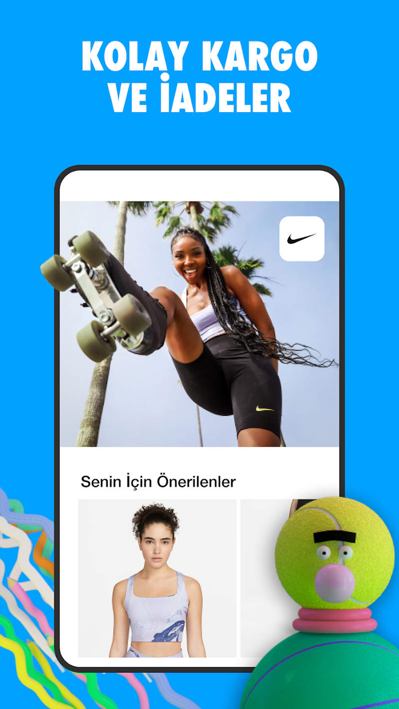 Nike Android alışveriş sayfası