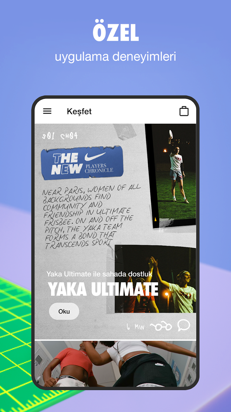 Nike uygulama antrenman rehberi bölümü