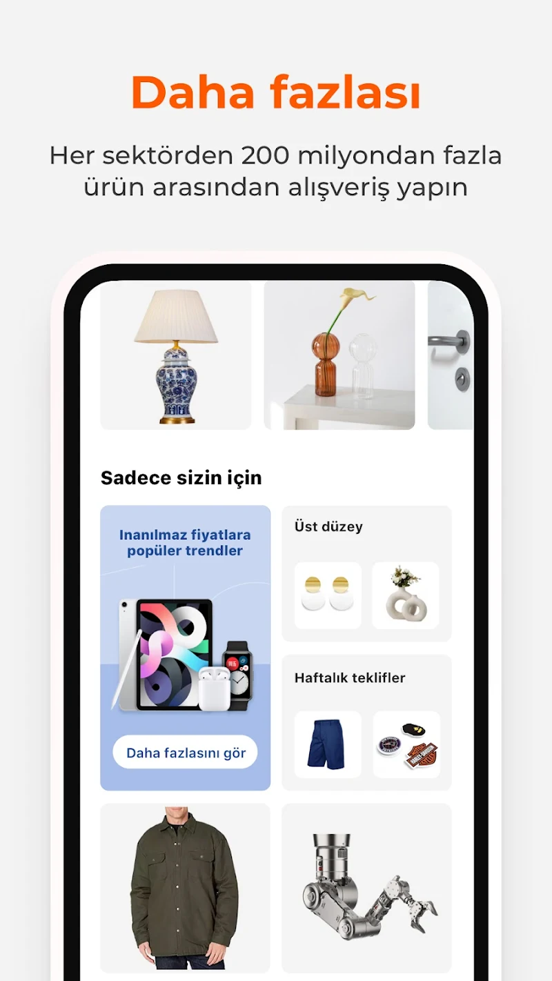 Alibaba.com - B2B pazar yeri canlı yayın özelliği ekranı